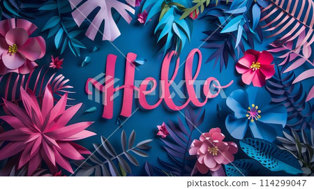 Paper Craft Hello concept art poster. 114299047