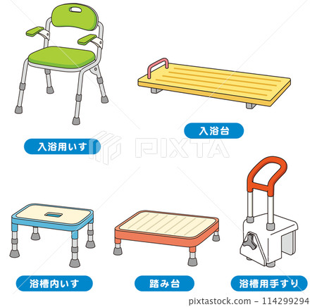 Nursing care products, bath chairs, bathtub handrails, bathtub boards, welfare 114299294