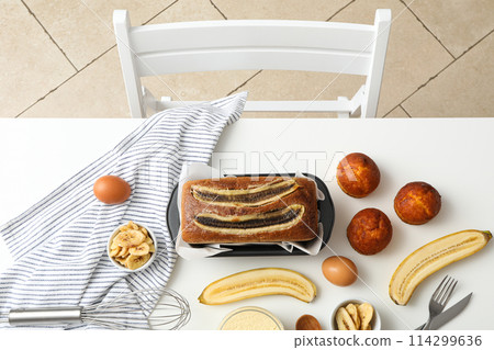 Tasty food with banana, concept of tasty food with banana 114299636