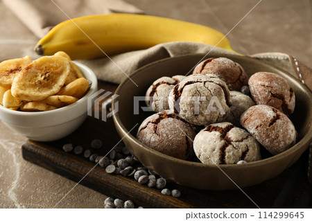 Tasty food with banana, concept of tasty food with banana 114299645