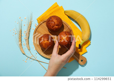 Tasty food with banana, concept of tasty food with banana Tasty food with banana, concept of tasty food with banana 114299651
