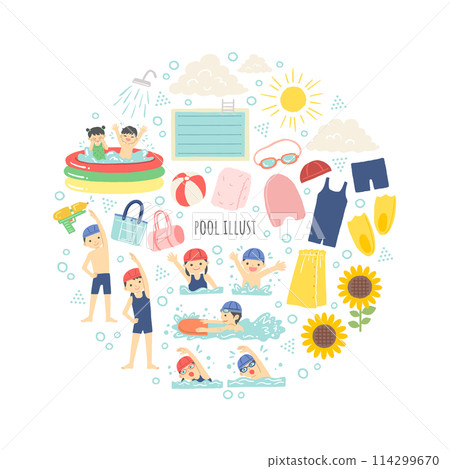 School/swimming school swimming illustration set School/swimming school swimming illustration set 114299670