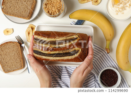 Tasty food with banana, concept of tasty food with banana 114299690