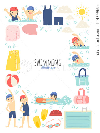 School/swimming school swimming illustration set School/swimming school swimming illustration set 114299693