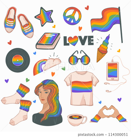 LGBT pride, love and symbolic celebration holiday 114300051