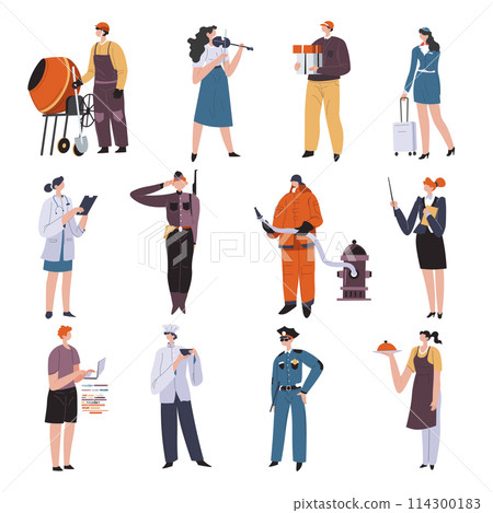 People of different professions, male and female 114300183