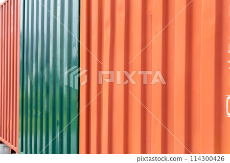 Lined up containers Freight container Lined up containers Freight container 114300426
