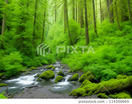 river in the forest 114300669