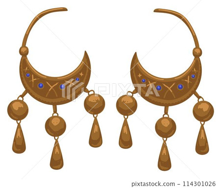 Golden jewelry with gemstones and crystals earring 114301026