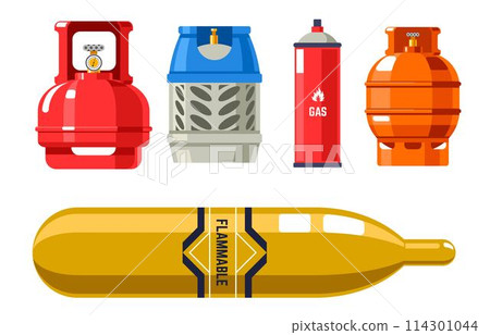 Tanks and cylinders with gas and petroleum vector 114301044