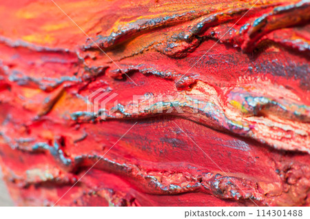 abstract of red oil paint on wood texture for background used. abstract of red oil paint on wood texture for background used. 114301488