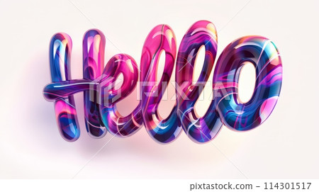 The word Hello created in Futuristic Typography. 114301517
