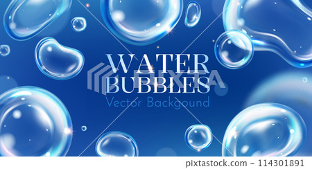Realistic water bubbles background composition 114301891