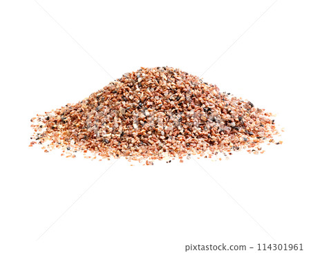 Red stone grit scree, stone floor grit scree for background. 114301961