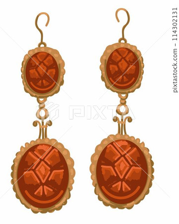 Ancient vintage earrings with ornaments gemstone Ancient vintage earrings with ornaments gemstone 114302131