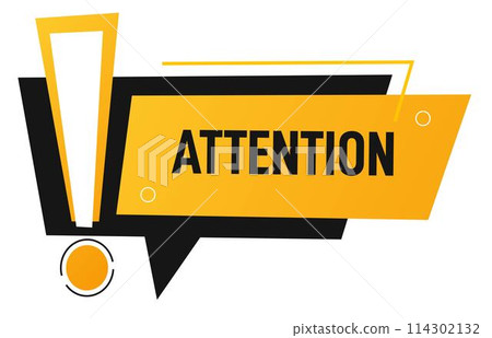 Attention banner with exclamation mark vector 114302132