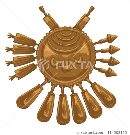 Ancient brooch of maya civilization antique empire Ancient brooch of maya civilization antique empire 114302133