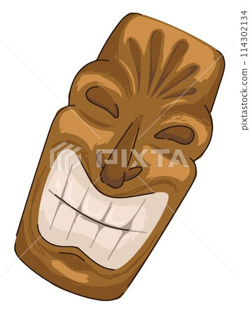 Golden mayan mask with smile culture and tradition Golden mayan mask with smile culture and tradition 114302134