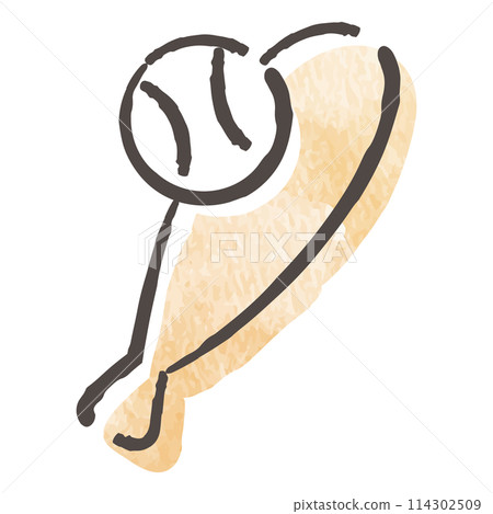 Simple baseball icon (watercolor) 114302509