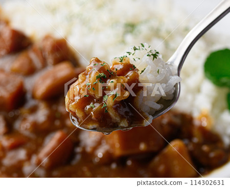 咖哩飯配上大量的蔬菜 114302631