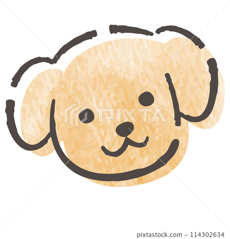 簡單的手繪狗插畫（水彩） 114302634