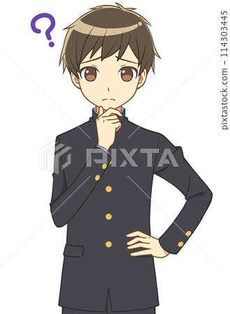thinking gakuran boy 114303445