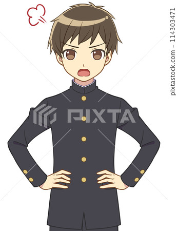 An angry school boy 114303471