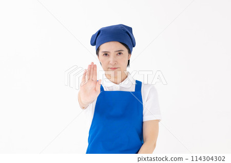 Middle-aged woman, uniform, apron, cross-dressing Middle-aged woman, uniform, apron, cross-dressing 114304302