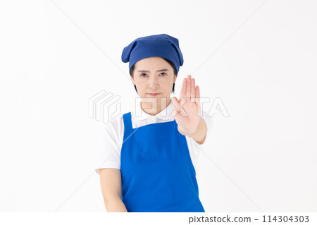 Middle-aged woman, uniform, apron, cross-dressing Middle-aged woman, uniform, apron, cross-dressing 114304303