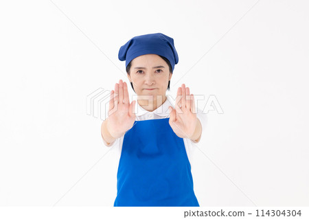 Middle-aged woman, uniform, apron, cross-dressing 114304304