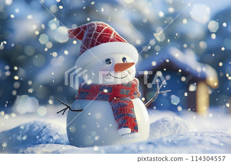 A smiling snowman A smiling snowman 114304557