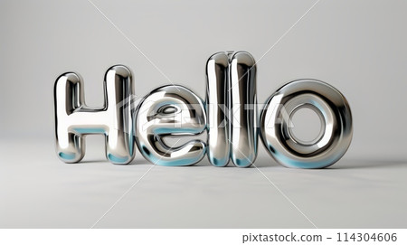 The word Hello created in 3D Typography. 114304606
