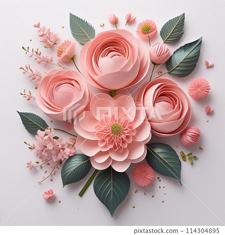 可愛的粉紅色花朵素材 可愛的粉紅色花朵素材 114304895