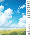 草原和藍天插畫 114305659