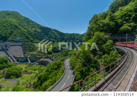 從車窗看到的大井川鐵道井川線長島水庫 114308514