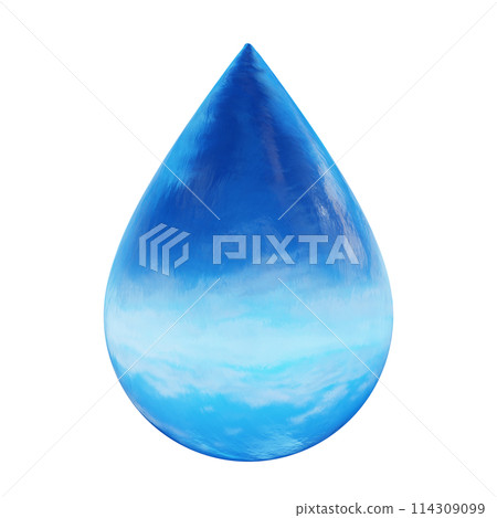 Illustration of blue water drop 114309099