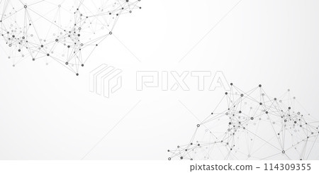 Global network connection banner design template. Header social network communication in the global business concept. Big data visualization. Internet technology 114309355