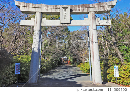 The approach and torii gates to Yawata Furutate Shrine in Chikujo County, Fukuoka Prefecture 114309500
