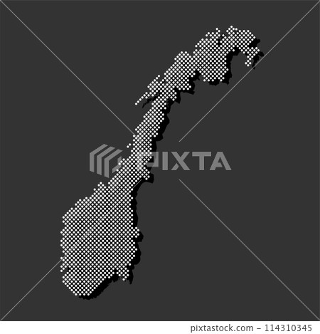 Vector map Norway for points, dotted template 114310345