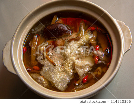 Hericium ribs soup, Chinese food Hericium ribs soup, Chinese food 114310396