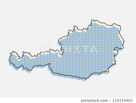 Vector map Austria for points, dotted template Vector map Austria for points, dotted template 114310401