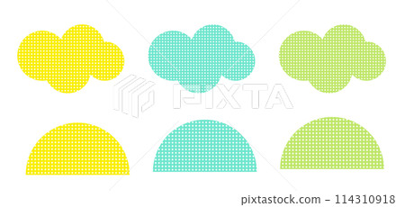 Colorful watercolor dot pattern cloud icon background material 114310918