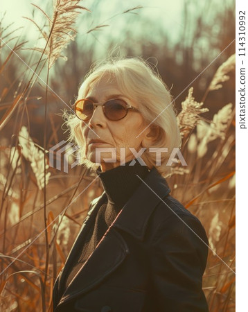 Old Persian Woman with Blond Straight Hair vintage Illustration. Old Persian Woman with Blond Straight Hair vintage Illustration. 114310992