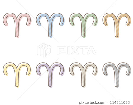 Aries icon set with misalignment Aries icon set with misalignment 114311033