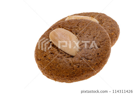 cookies with almonds isolated cookies with almonds isolated 114311426
