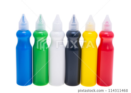 colored paint in a bottle isolated colored paint in a bottle isolated 114311468