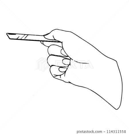 拿著卡片的手的插圖1 114311558