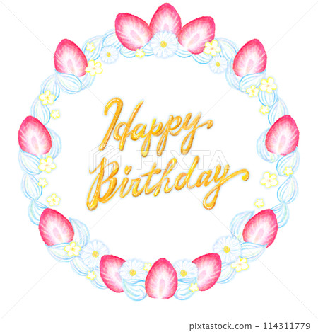 Happy Birthday_Birthday cake with text 114311779