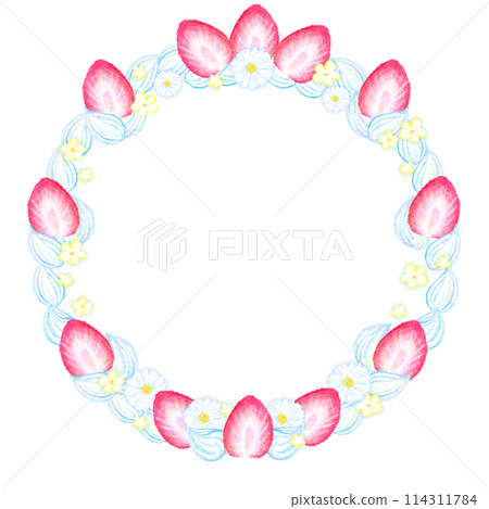 Strawberry cake frame 114311784