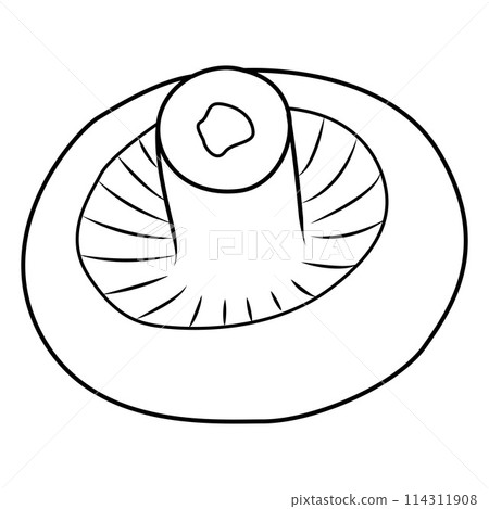 Champignon mushrooms. Black and white isolated. Vintage. Vector illustration Champignon mushrooms. Black and white isolated. Vintage. Vector illustration 114311908